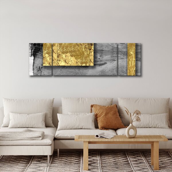 Obraz - Zlaté čtverce N⁰2 (170x50 cm)
