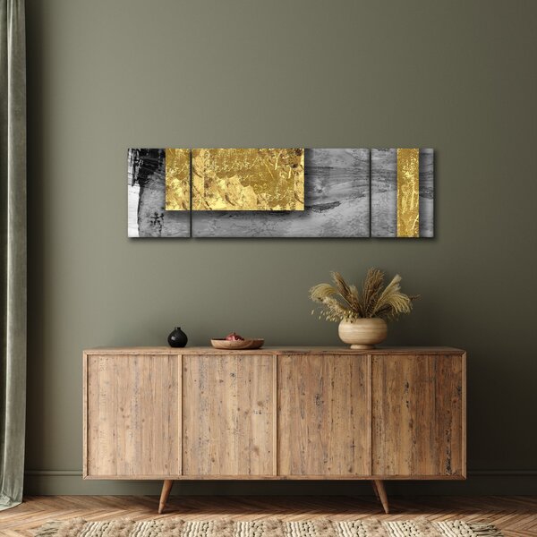 Obraz - Zlaté čtverce N⁰2 (170x50 cm)