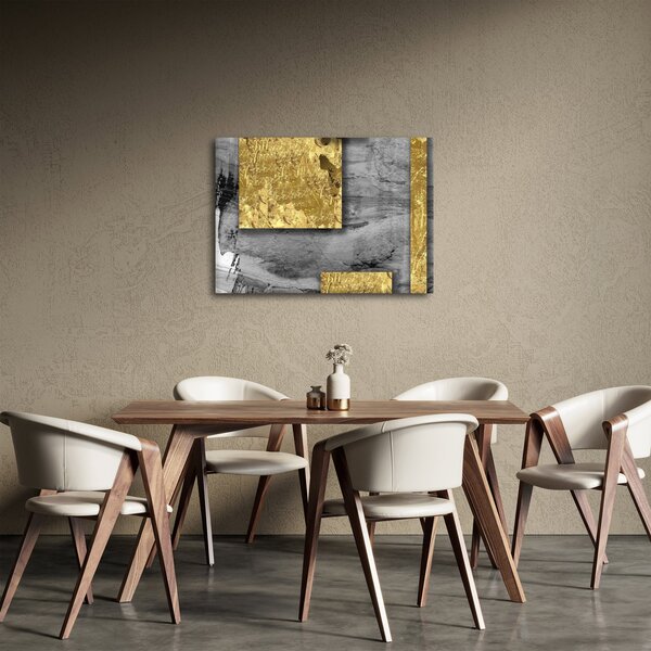 Obraz - Zlaté čtverce N⁰2 (70x50 cm)