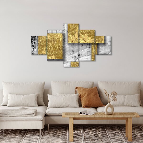 Obraz - Zlaté čtverce N⁰3 (125x70 cm)