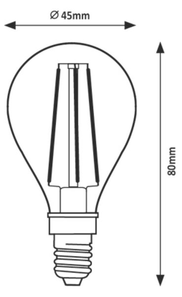 Rabalux LED žárovka svíčka Filament kouřová G45 6W E14 2016