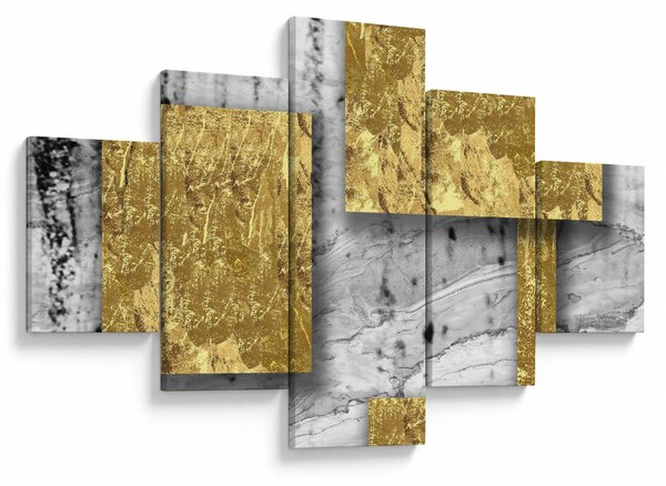 Obraz - Zlaté čtverce N⁰3 (125x70 cm)