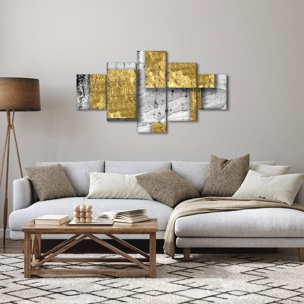 Obraz - Zlaté čtverce N⁰3 (125x70 cm)