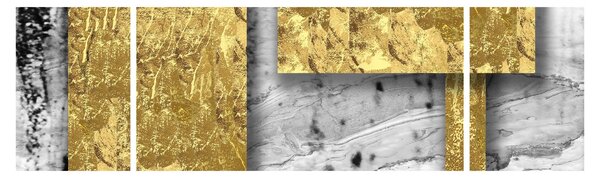 Obraz - Zlaté čtverce N⁰3 (170x50 cm)