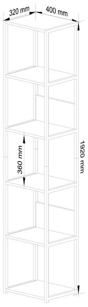 Ak furniture Regál LOFT 40 cm bílý/dub sonoma