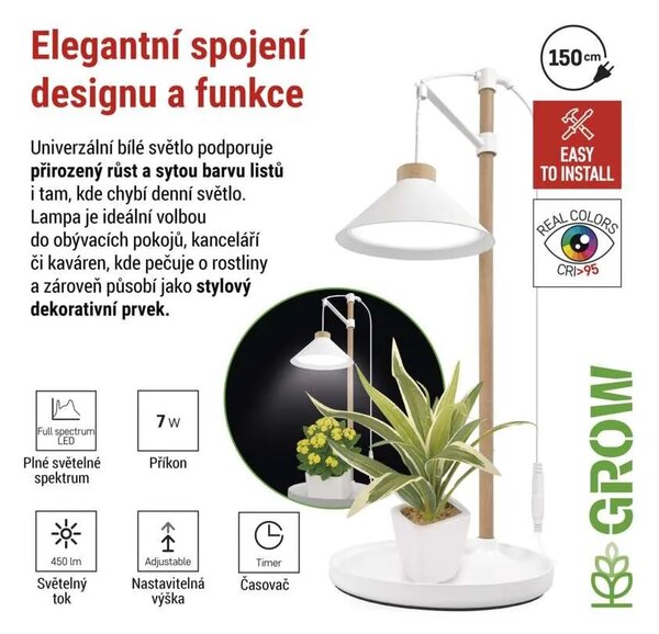 EMOS Bílá LED pěstební lampička 7W Z7905