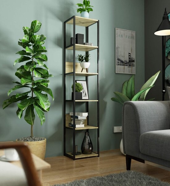 Ak furniture Regál LOFT 40 cm černý/dub artisan