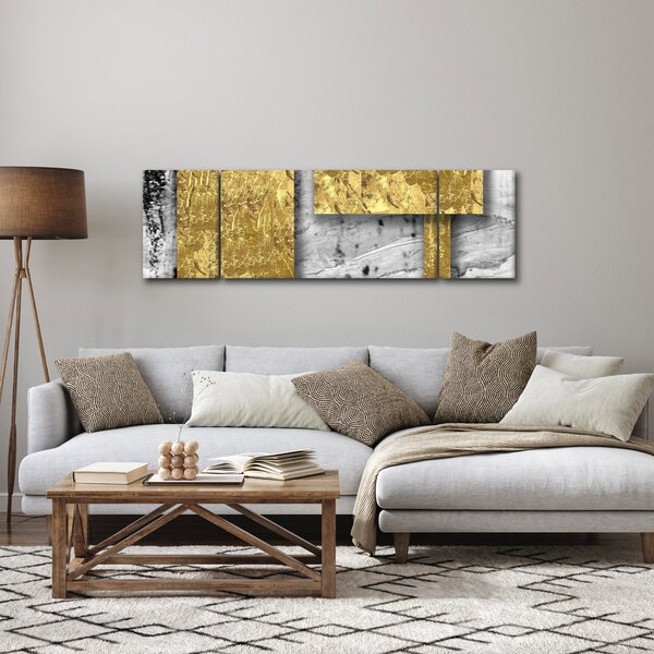 Obraz - Zlaté čtverce N⁰3 (170x50 cm)
