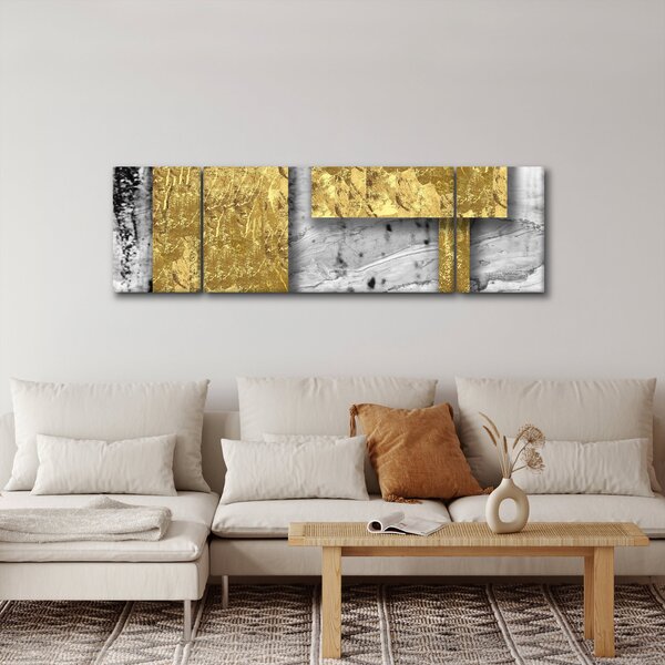 Obraz - Zlaté čtverce N⁰3 (170x50 cm)