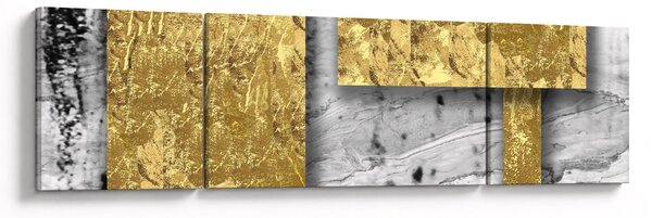 Obraz - Zlaté čtverce N⁰3 (170x50 cm)