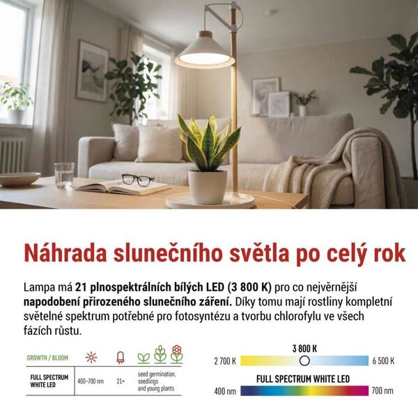 EMOS Bílá LED pěstební lampička 7W Z7905