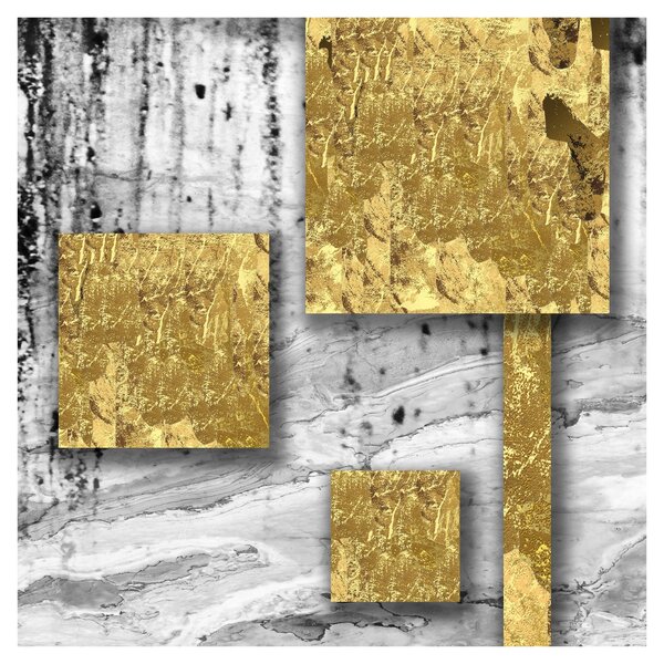 Obraz - Zlaté čtverce N⁰3 (30x30 cm)