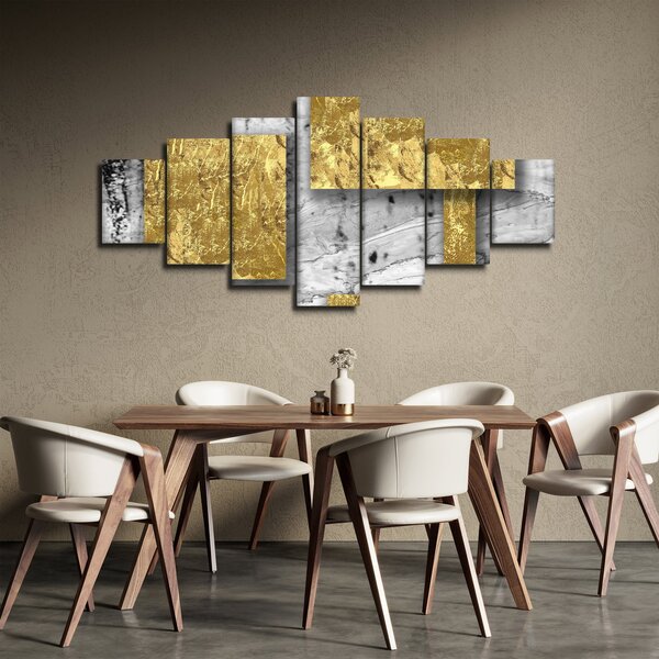 Obraz - Zlaté čtverce N⁰3 (210x100 cm)