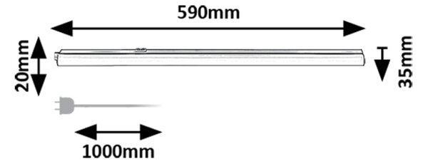 Rabalux Bílé LED svítidlo pod kuchyňskou linku Bareg 59cm 8W CCT s vypínačem 78008