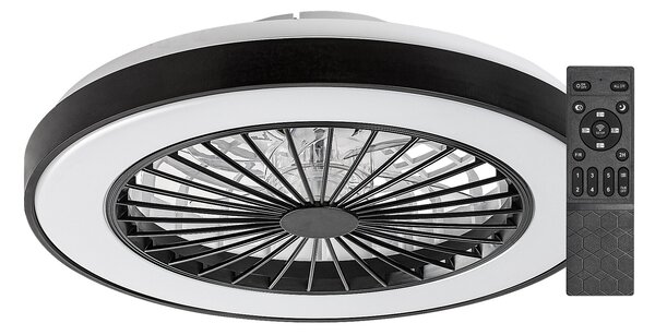 Rabalux SMART TUYA Černé stropní LED svítidlo s ventilátorem Dalfon2 480mm 40W RGB+CCT s DO 71336