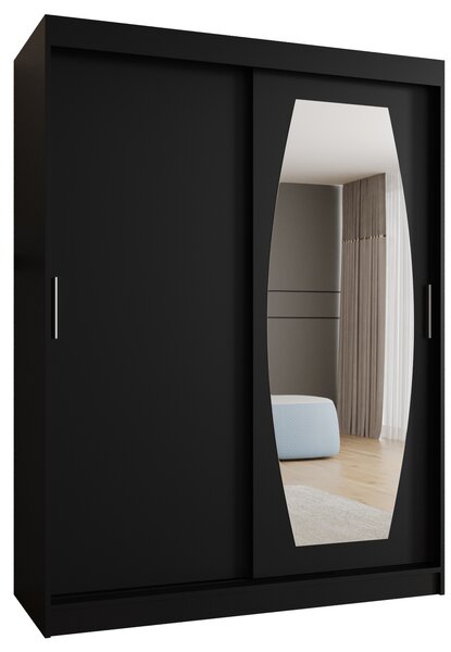 Šatní skříň 150 cm Rosaria (černá). Akce -21%