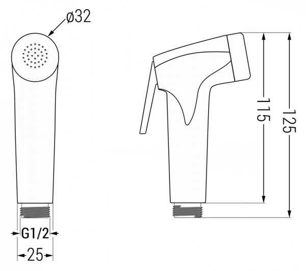 Mexen R-76 ruční bidetová sprcha, bílá - 79576-20
