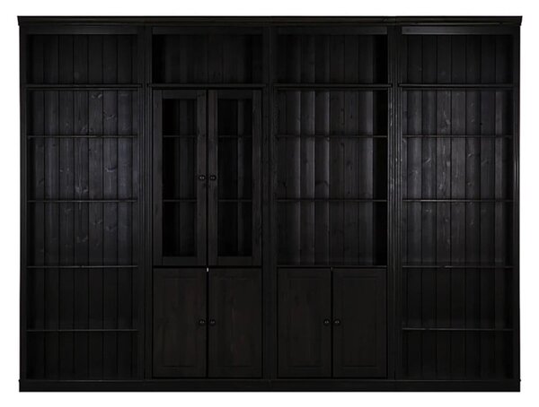 Hnědá knihovna z borovicového dřeva 296x223 cm Anita – Støraa
