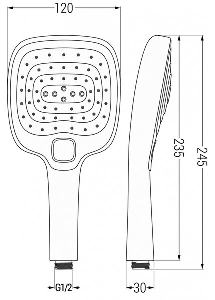 Mexen R-17 sprchová hlavice 3funkční, černá - 79517-70