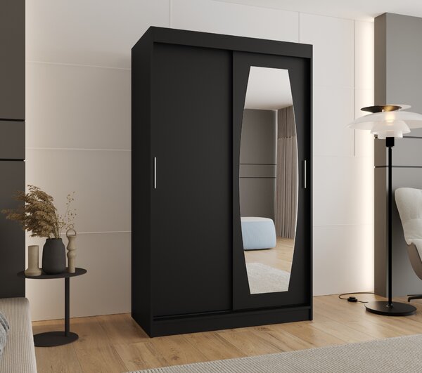 Šatní skříň 120 cm Rosaria (černá). Akce -21%