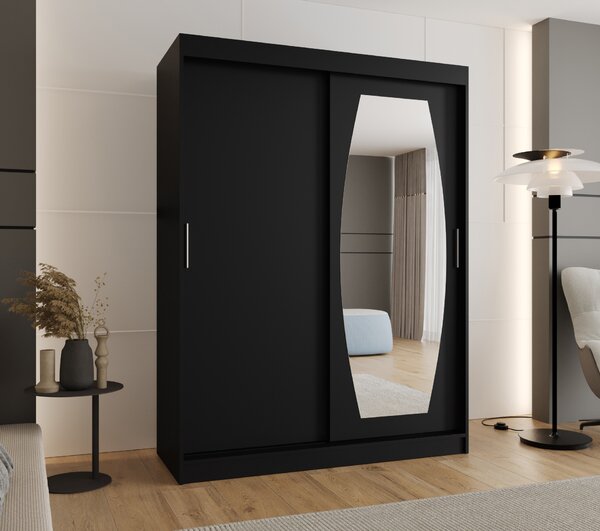 Šatní skříň 150 cm Rosaria (černá). Akce -21%