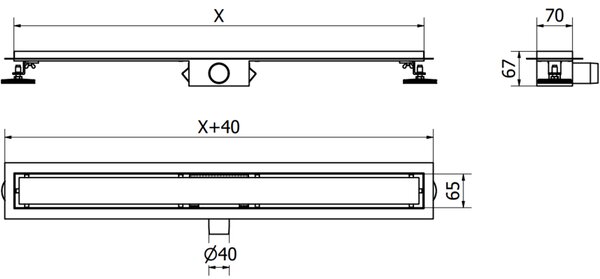 Mexen Flat nerezový sprchový žlab 50 cm vzor M22, 1029050-15