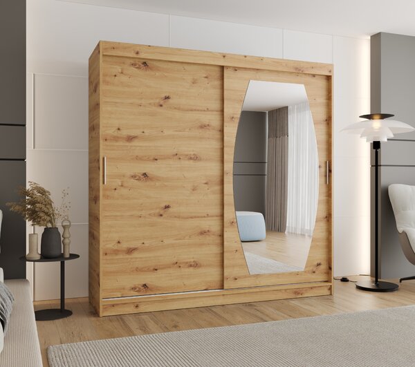 Šatní skříň 200 cm Rosaria (dub artisan). Akce -20%