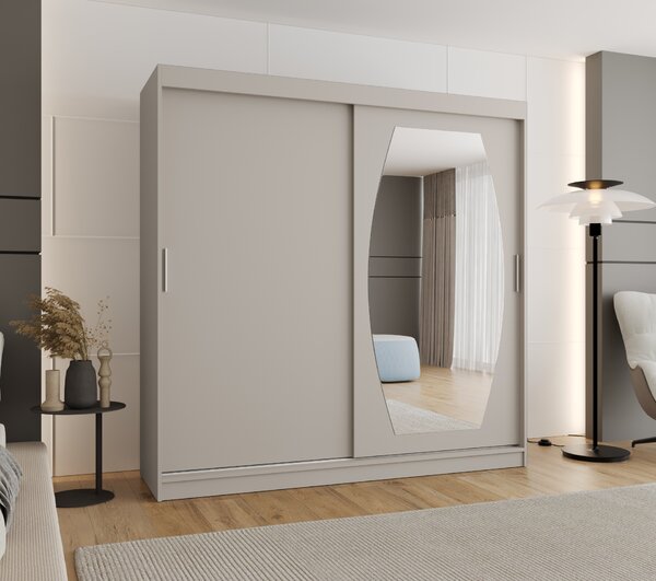 Šatní skříň 200 cm Rosaria (kašmír). Akce -20%