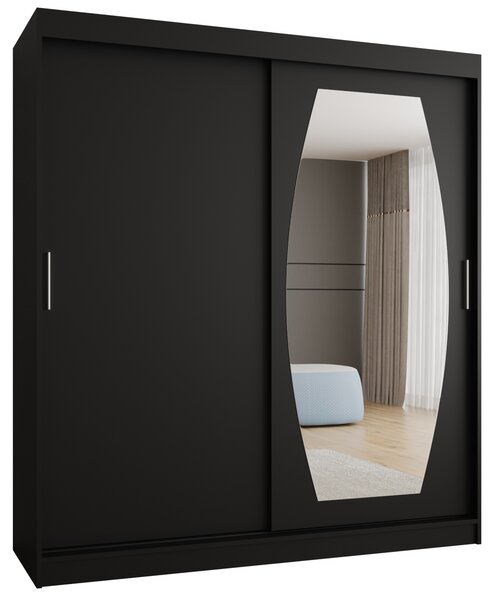 Šatní skříň 180 cm Rosaria (černá). Akce -20%