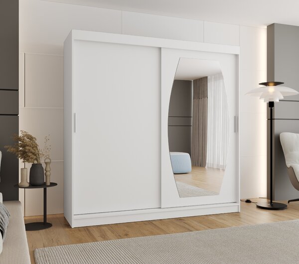 Šatní skříň 200 cm Rosaria (bílá). Akce -20%