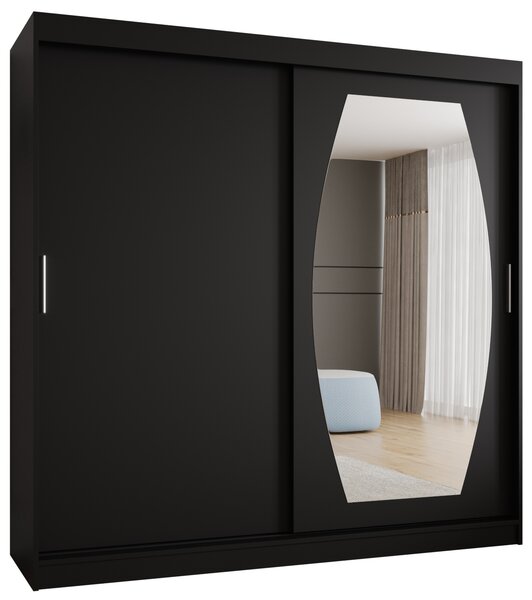 Šatní skříň 200 cm Rosaria (černá). Akce -20%