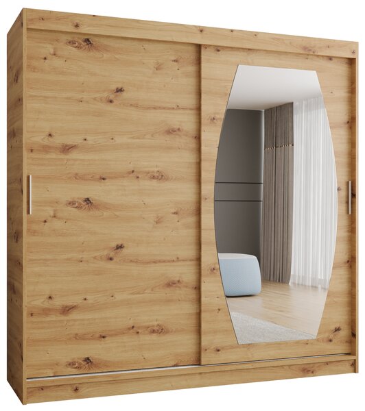 Šatní skříň 200 cm Rosaria (dub artisan). Akce -20%
