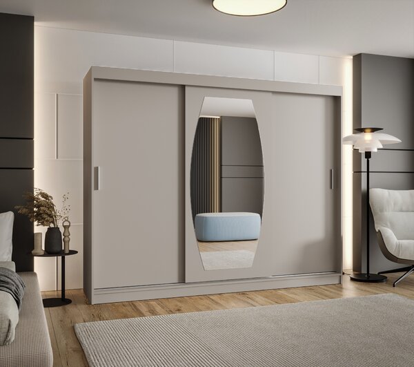 Šatní skříň 250 cm Rosaria (kašmír). Akce -21%