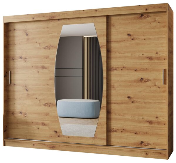Šatní skříň 250 cm Rosaria (dub artisan). Akce -21%