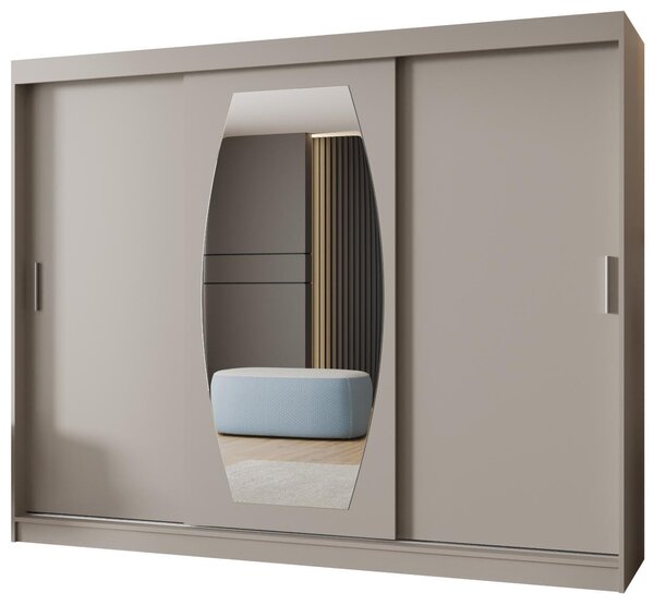 Šatní skříň 250 cm Rosaria (kašmír). Akce -21%