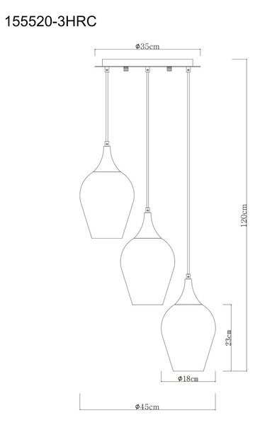 ZÁVĚSNÉ SVÍTIDLO, 45/120 cm Globo - Online Only svítidla, Online Only