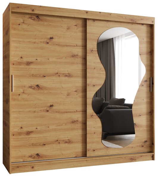 Šatní skříň 200 cm Ulta (dub artisan). Akce -20%