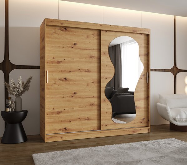 Šatní skříň 200 cm Ulta (dub artisan). Akce -20%
