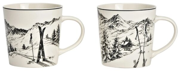 Sada vánočních porcelánových hrnků Na horách 450 ml