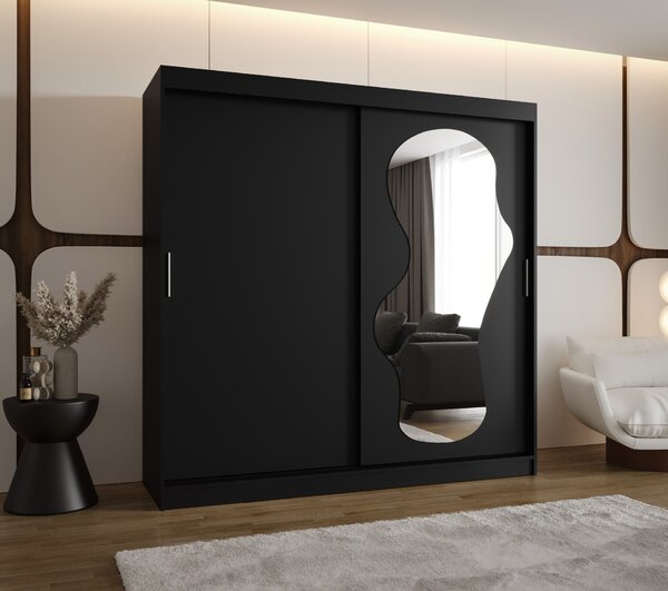 Šatní skříň 200 cm Ulta (černá). Akce -20%