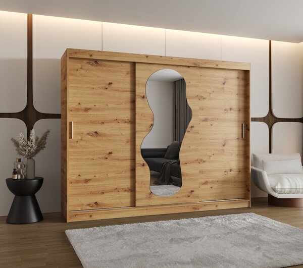 Šatní skříň 250 cm Ulta (dub artisan). Akce -21%