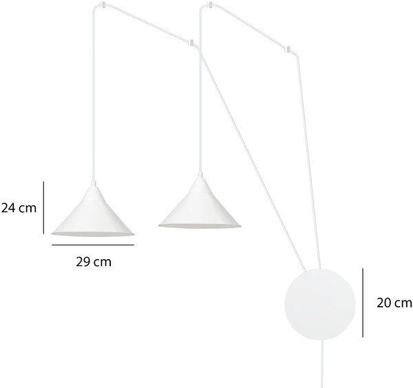 Emibig Abramo závěsné svítidlo 2x15 W bílá 159/2