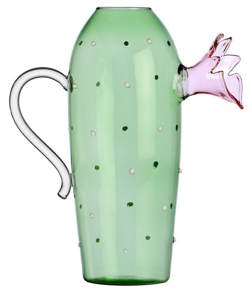 Ichendorf Milano designové džbány Desert Plants Green Cactus With Pink Flower Jug