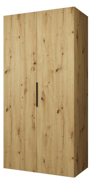 Šatní skříň 100 cm Mirabella 1 (dub artisan + černá)