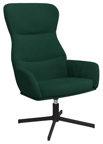 Relaxační křeslo tmavě zelené samet 341110