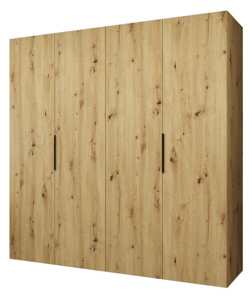 Šatní skříň 200 cm Mirabella 1 (dub artisan + černá)