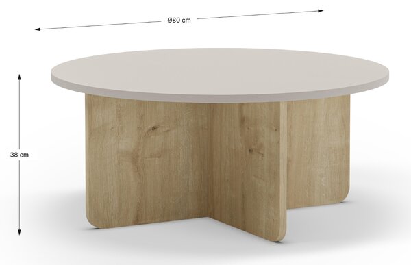 Marckeric Krémový konferenční stolek Hillary 80 cm