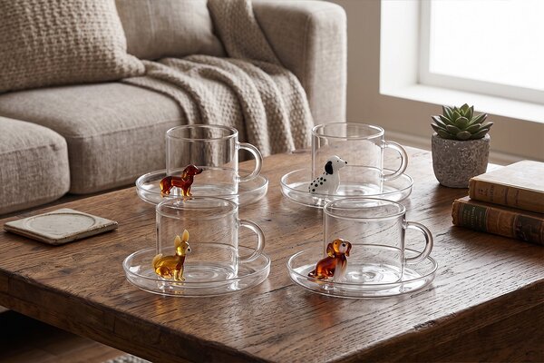 Ichendorf Milano designové šálky na čaj Dogs Tea Cup With Saucer English Foxhound