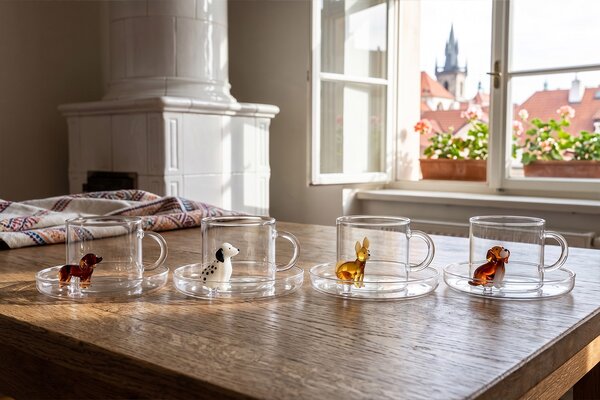 Ichendorf Milano designové šálky na čaj Dogs Tea Cup With Saucer English Foxhound