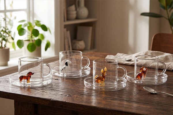 Ichendorf Milano designové šálky na čaj Dogs Tea Cup With Saucer English Foxhound
